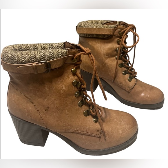 Mia Briene Heel Women’s Hiker Boots Amber size 10 Y2K - Picture 1 of 11